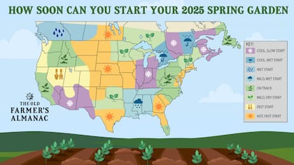 La previsión del Old Farmer's Almanac para hacer jardinería durante la primavera boreal