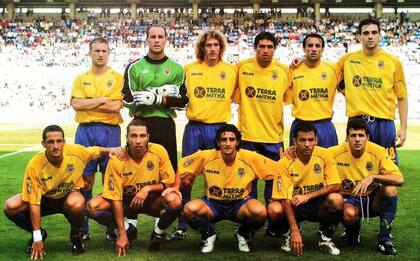 La primera etapa de Reina en Villarreal; arriba, de izquierda a derecha: Arruabarrena, Pepe, Coloccini y Riquelme