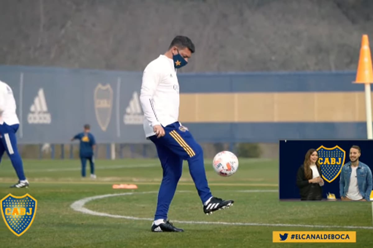 La primera imagen de Battaglia como DT de Boca