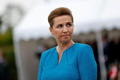 La primera ministra de Dinamarca, Mette Frederiksen, durante un acto en Santa María del Monte, Normandía, Francia, el 6 de junio de 2024