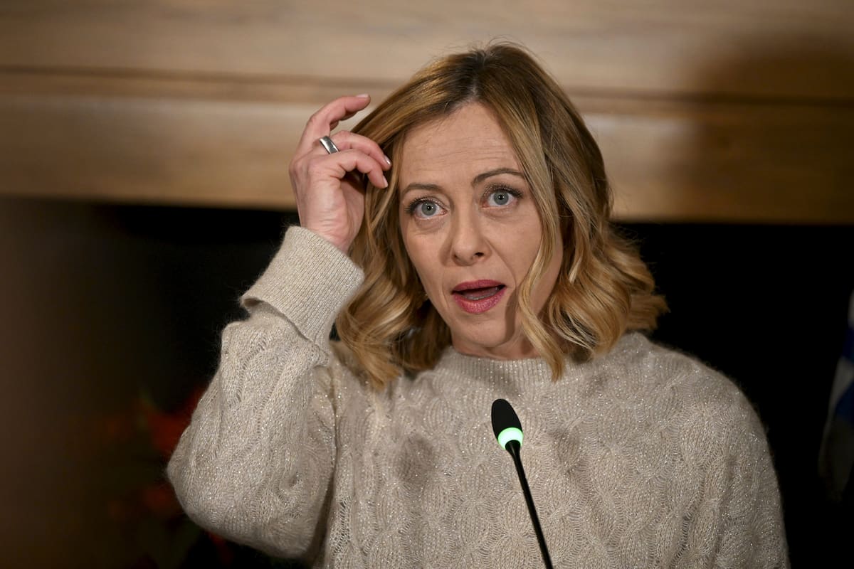 La primera ministra italiana, Giorgia Meloni. (Antti Aimo-Koivisto/Lehtikuva via AP)