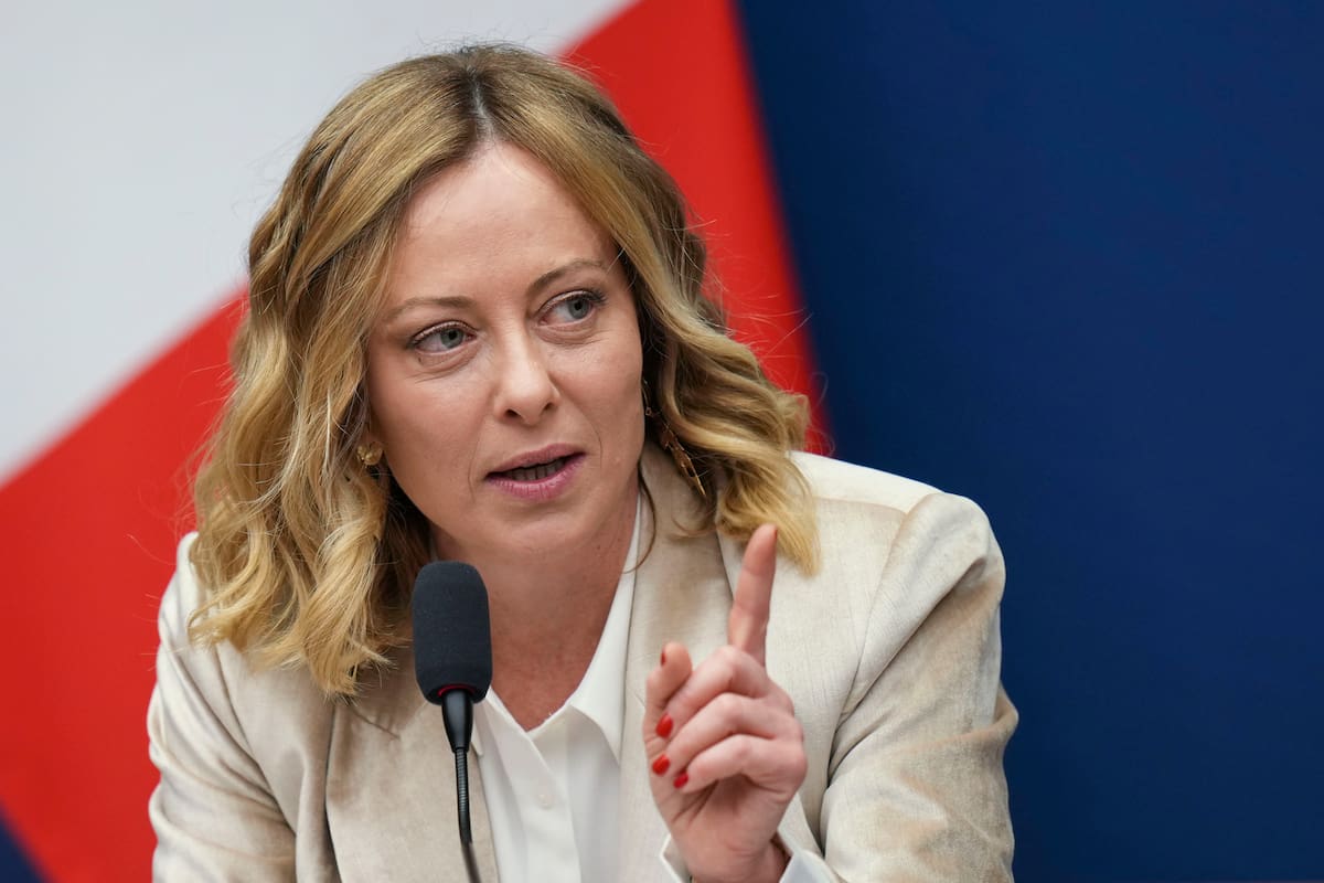 La primera ministra italiana, Giorgia Meloni, en una conferencia de prensa de fin de año en Roma, el 9 de enero de 2025