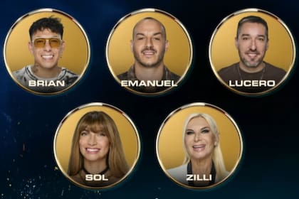 La primera placa de eliminación quedó con Brian, Emanuel, Lucero, Sol y Zilli