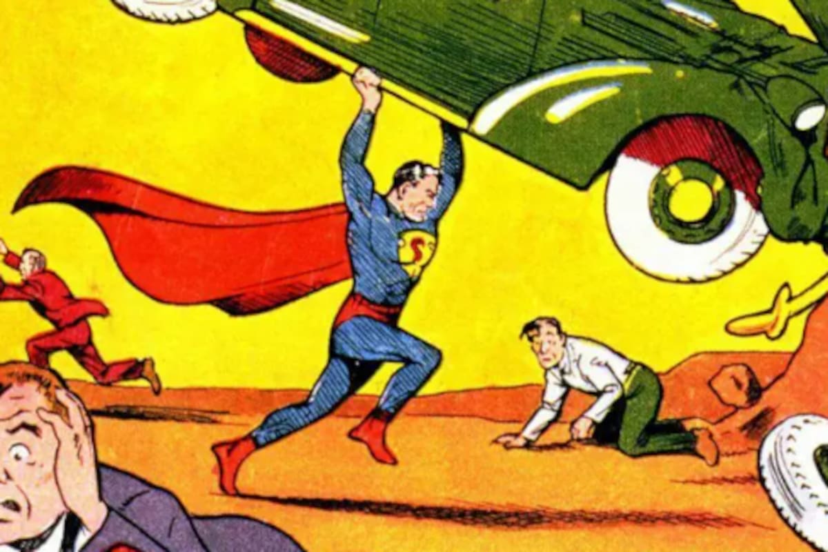 La primera portada de cómic de Superman en 1938