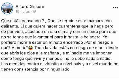 La primera publicación de Arturo Grisoni, dueño de la fábrica de alfajores El Nazareno