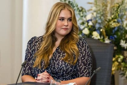 La princesa Amalia durante su primer discurso oficial