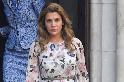 La princesa Haya, ayer, al dejar un tribunal en Londres