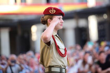 La princesa Leonor, en una ceremonia en Zaragoza, el 6 de octubre de 2023. (Carlos Alvarez/Getty Images)