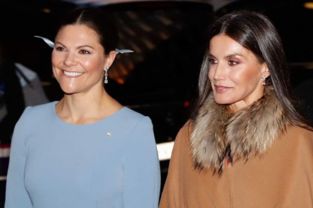 La princesa Victoria de Suecia y la reina Letizia de España apoyan a las casas de moda de sus países (Crédito: Twitter)
