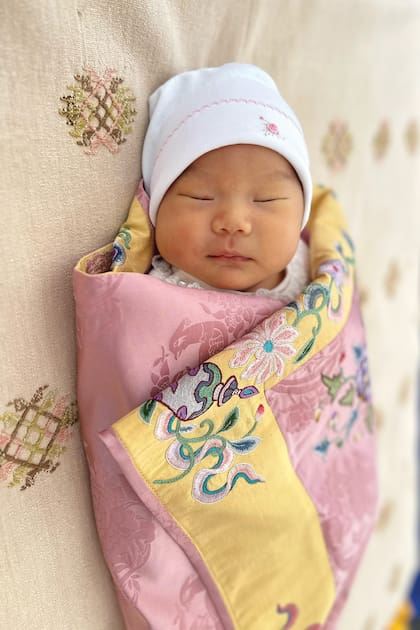 La princesita Sonam Yangden, el día de su bautismo.