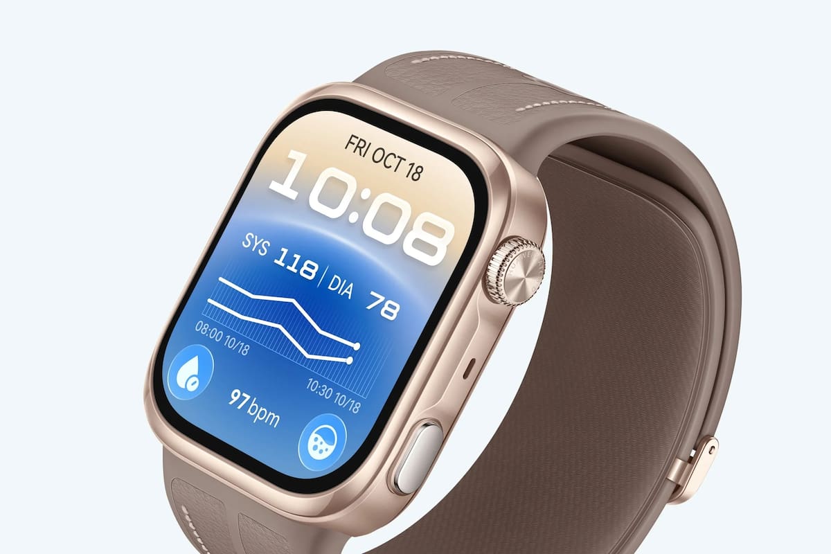 La principal diferencia del Huawei Watch D3 respecto de otros relojes inteligentes es que puede medir la presión arterial gracias a una correa que se hincha para funcionar como tensiómetro