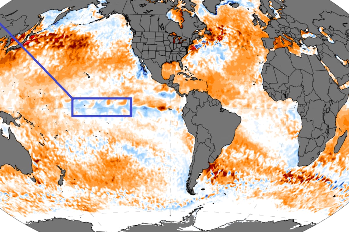 La probabilidad de ocurrencia de La Niña para diciembre bajó del 71% al 57%. Los vientos alisios se han debilitado, favoreciendo un mayor calentamiento en la superficie del océano