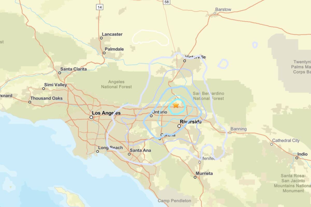 La profundidad del sismo fue de 3,6 millas (5.8 kilómetros)