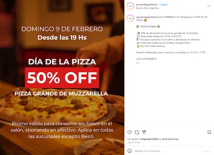 La promoción de La Guitarrita por el Día de la Pizza