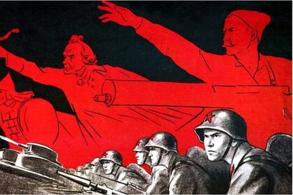 La propaganda fue clave en la Segunda Guerra Mundial. La soviética, como en este cartel, trató de mantener alta la moral en la resistencia a la invasión nazi.