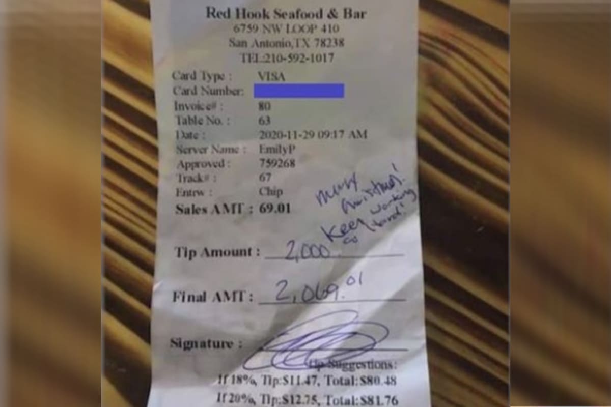 La propina ascendía a 2000 dólares