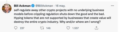 La propuesta de @BillAckman sobre las criptomonedas
