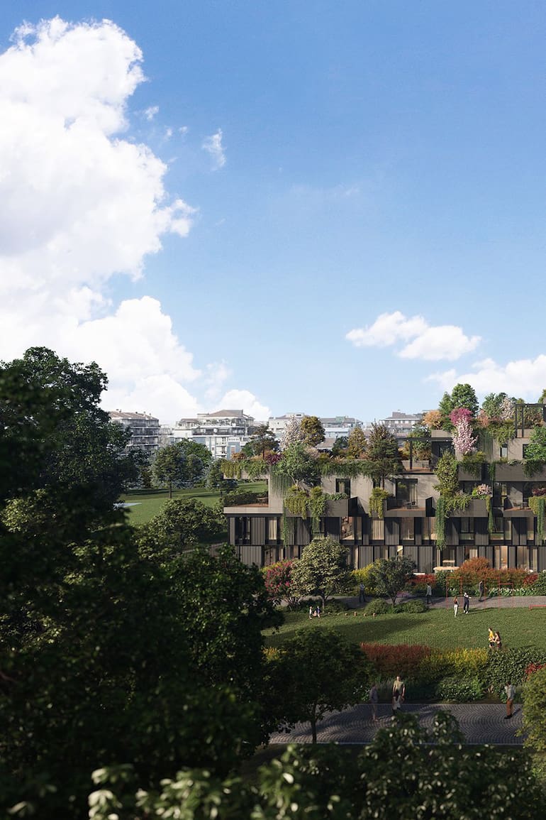 La propuesta de Bosque Navigli, complejo residencial que recupera las vías San Cristóforo, reforestó el distrito conocido como el Naviglio Grande