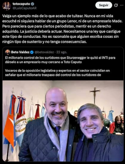 La propuesta de Luis Caputo al responder a un periodista
