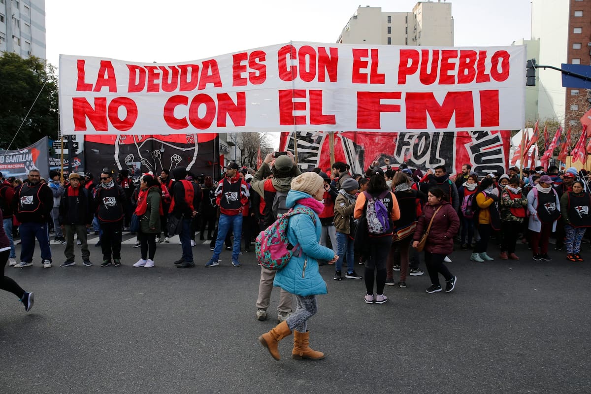La protesta de los movimientos sociales en el Obelisco