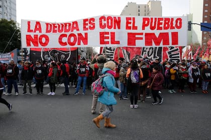 La protesta de los movimientos sociales en el Obelisco