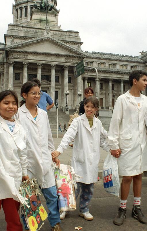 La protesta docente frente al Congreso