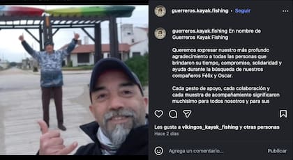 La publicación compartida por los integrantes del club