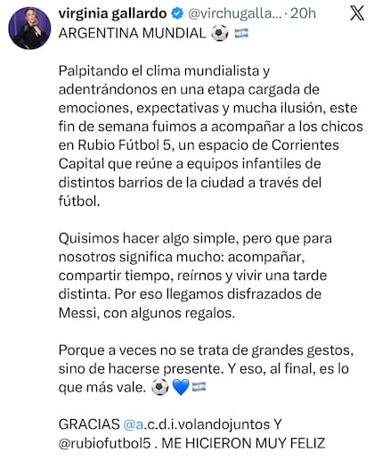 La publicación de Gallardo