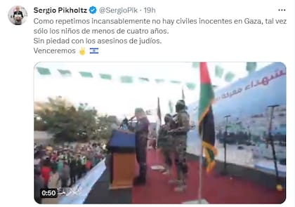 La publicación de Pikholtz.