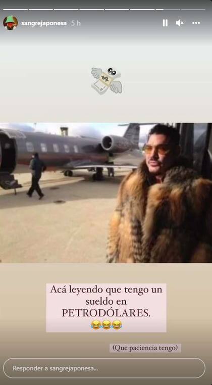 La publicación de Eugenia 'La China' Suárez acerca de recibir la cuota alimentaria en petrodólares por los hijos que tiene con Benjamín Vicuña (Crédito: Instagram/@SangreJaponesa)