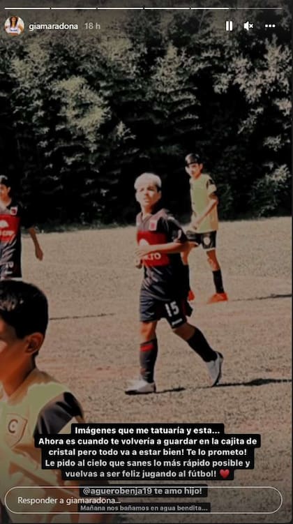 La publicación de Gianinna Maradona por la lesión de su hijo
Foto: captura de pantalla