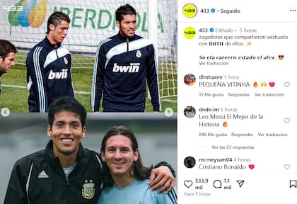 La publicación de la página @433 que menciona a Ezequiel Garay