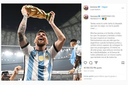 La publicación de Leo Messi