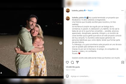 La publicación de Ludwika Paleta tras e fin de rodaje (Foto Instagram @ludwika_paleta)