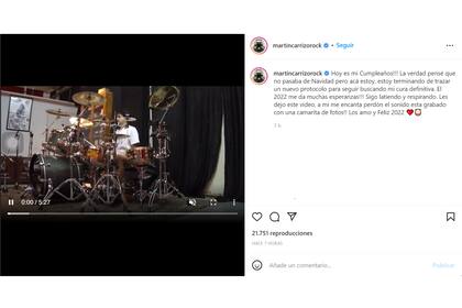 La publicación de Martín Carrizo, hermano de Caramelito, en su cuenta de Instagram
