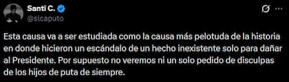 La publicación de Santiago Caputo