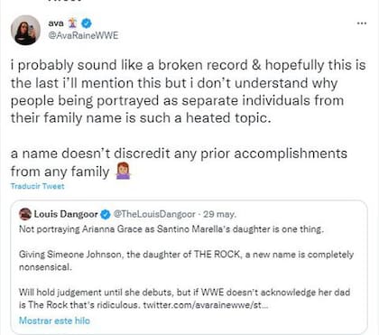 La publicación de Simone Johnson en Twitter