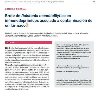 La publicación del informe en la Sociedad Argentina de Infectología