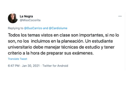 La publicación generó comentarios a favor y en contra del alumno