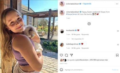 La publicación por Pascuas que hizo Victoria Beckham en la que mostró una imagen de su hija