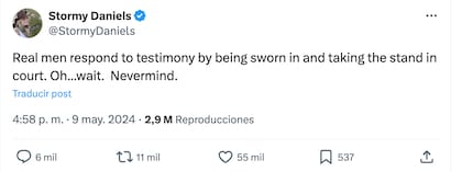 La publicación que hizo Stormy Daniels