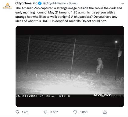 La publicación que las autoridades de Texas emitieron sobre la criatura