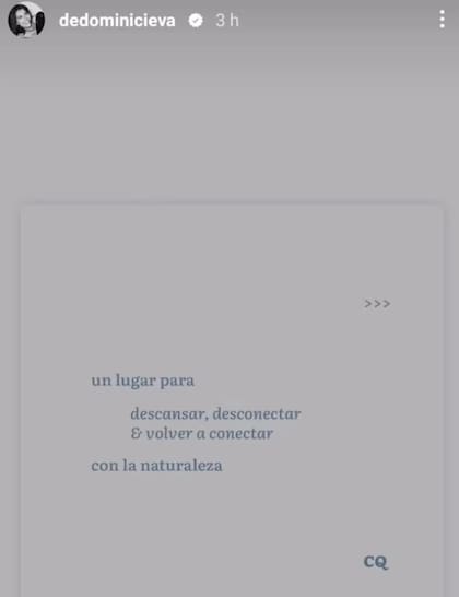 La publicación que replicó Eva sobre el negocio familiar (Foto: Captura Instagram/@Evadedominici)