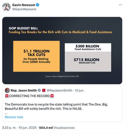 La publicación que respondió Gavin Newsom