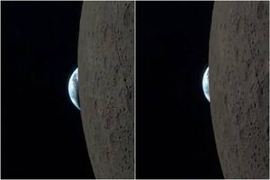 La puesta de la Luna captada por
Reid Wiseman durante la misión Artemis II