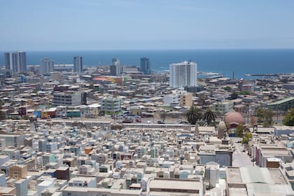 La pujante ciudad de Antofagasta, vista desde un alto.