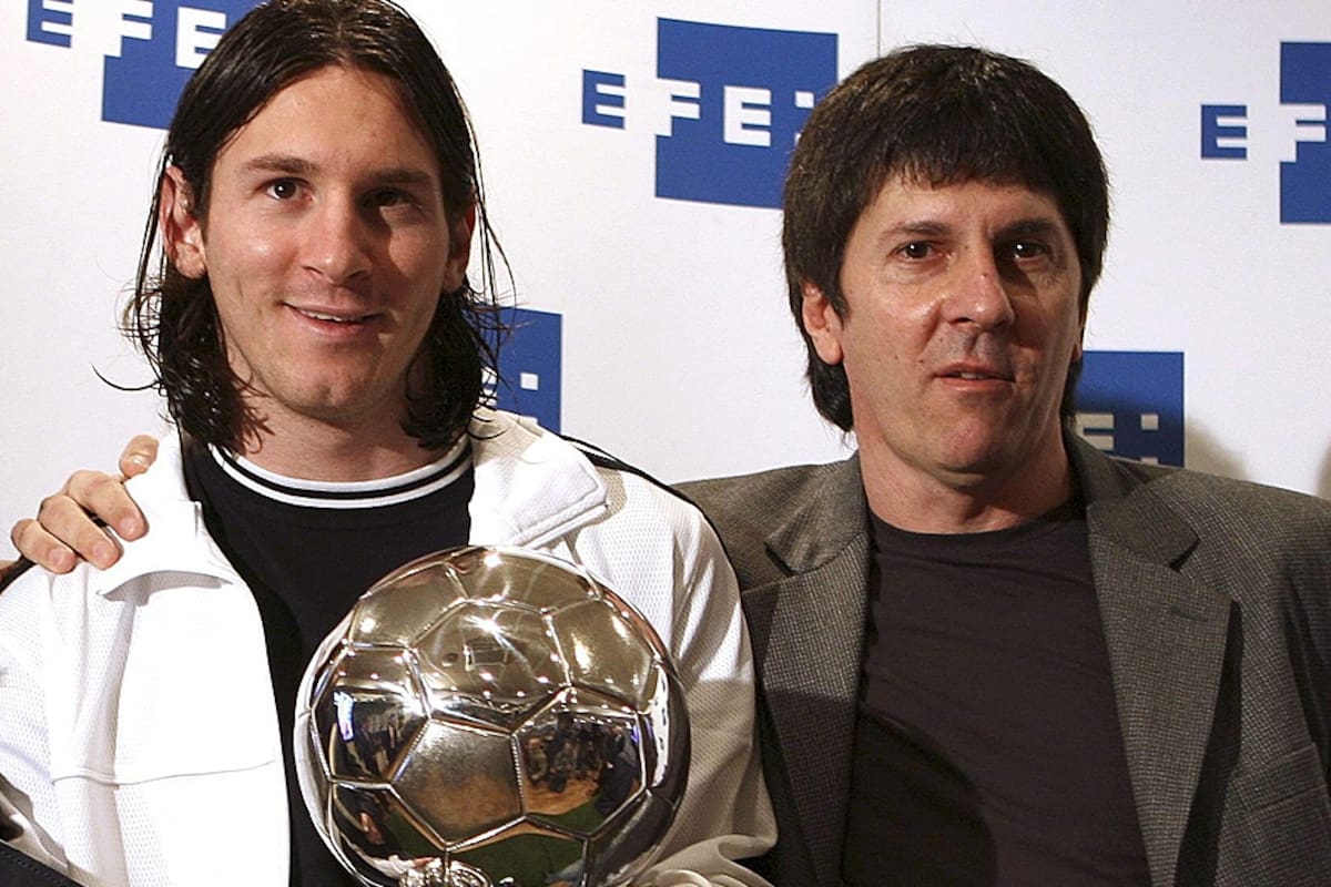 La Pulga junto a Jorge Messi, su padre
