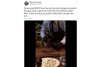 La queja de una comensal del restaurante de Salt Bae