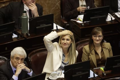 La radical Carolina Losada gesticula en el recinto