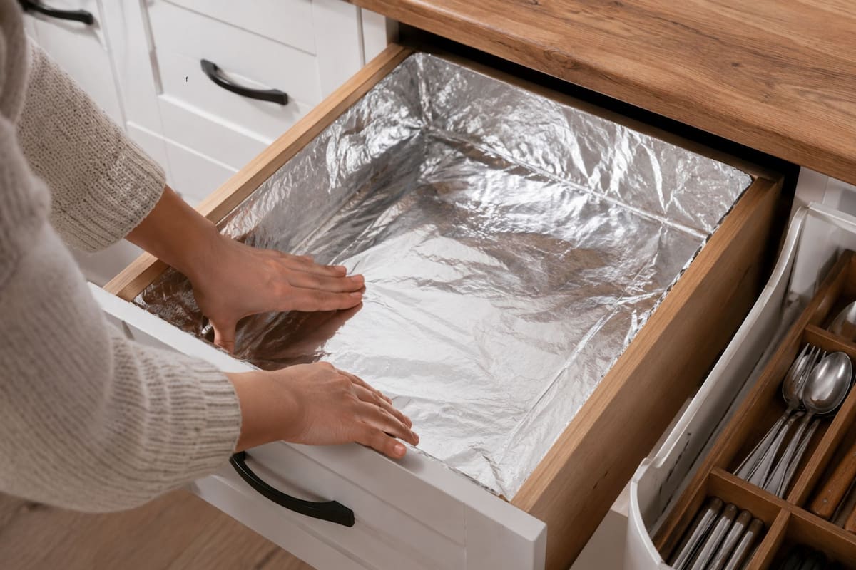 La razón por la que cada vez más personas forran sus cajones con papel de aluminio (Imagen ilustrativa con IA)